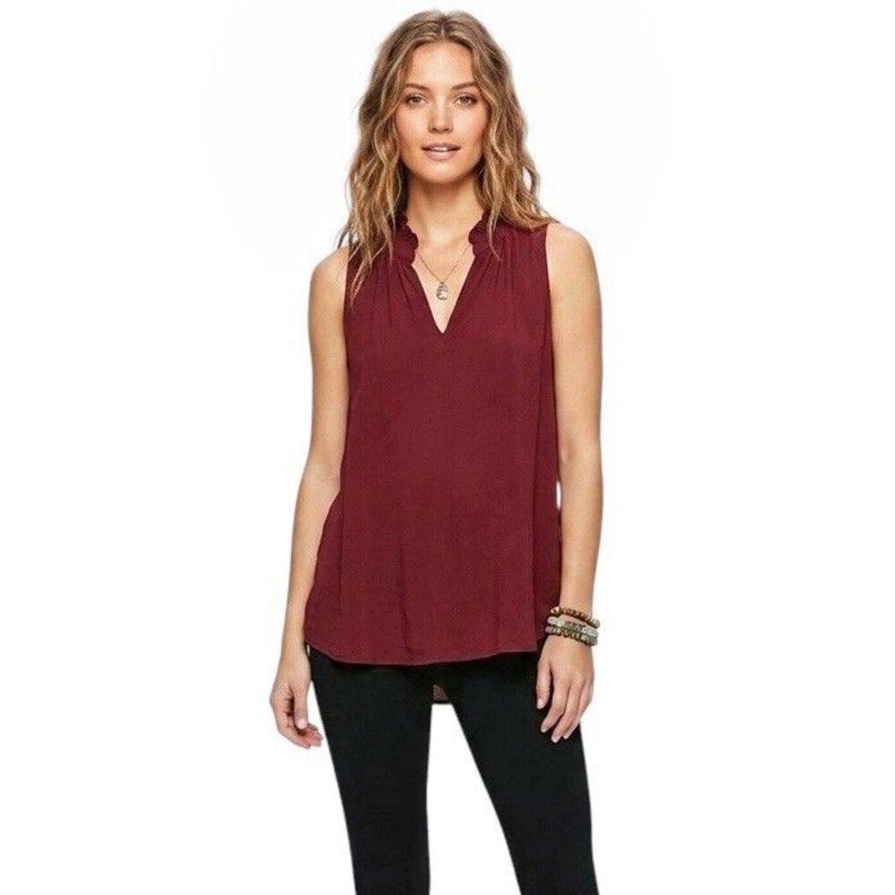 Jade Melody Womens Ruffle Blouse Summer Fall Boho Bohemian Casual Preppy Sz XS